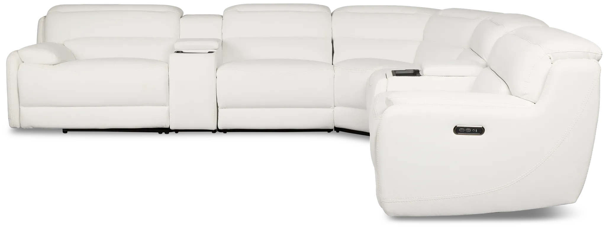 Jett White Micro Large Triple Power Reclining Two-arm Sectional