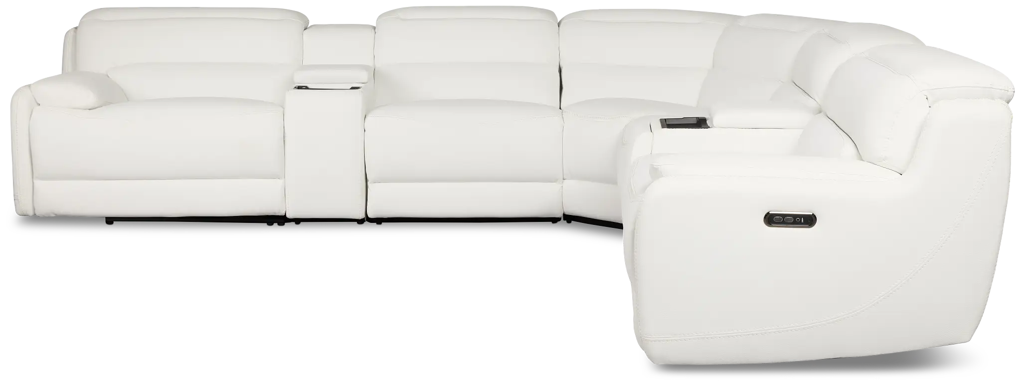 Jett White Micro Large Triple Power Reclining Two-arm Sectional Jett White Micro Large Triple Power Reclining Two-arm Sectional