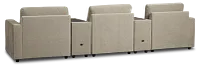 Addie Gray Fabric 6-piece Home Theater With Storage Consoles