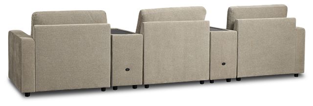 Addie Gray Fabric 6-piece Home Theater With Storage Consoles