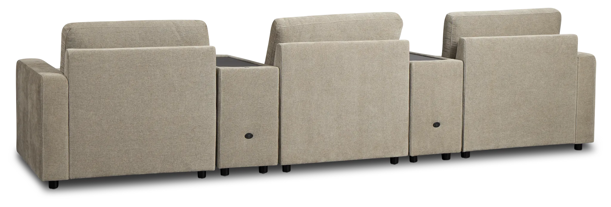 Addie Gray Fabric 6-piece Home Theater With Storage Consoles