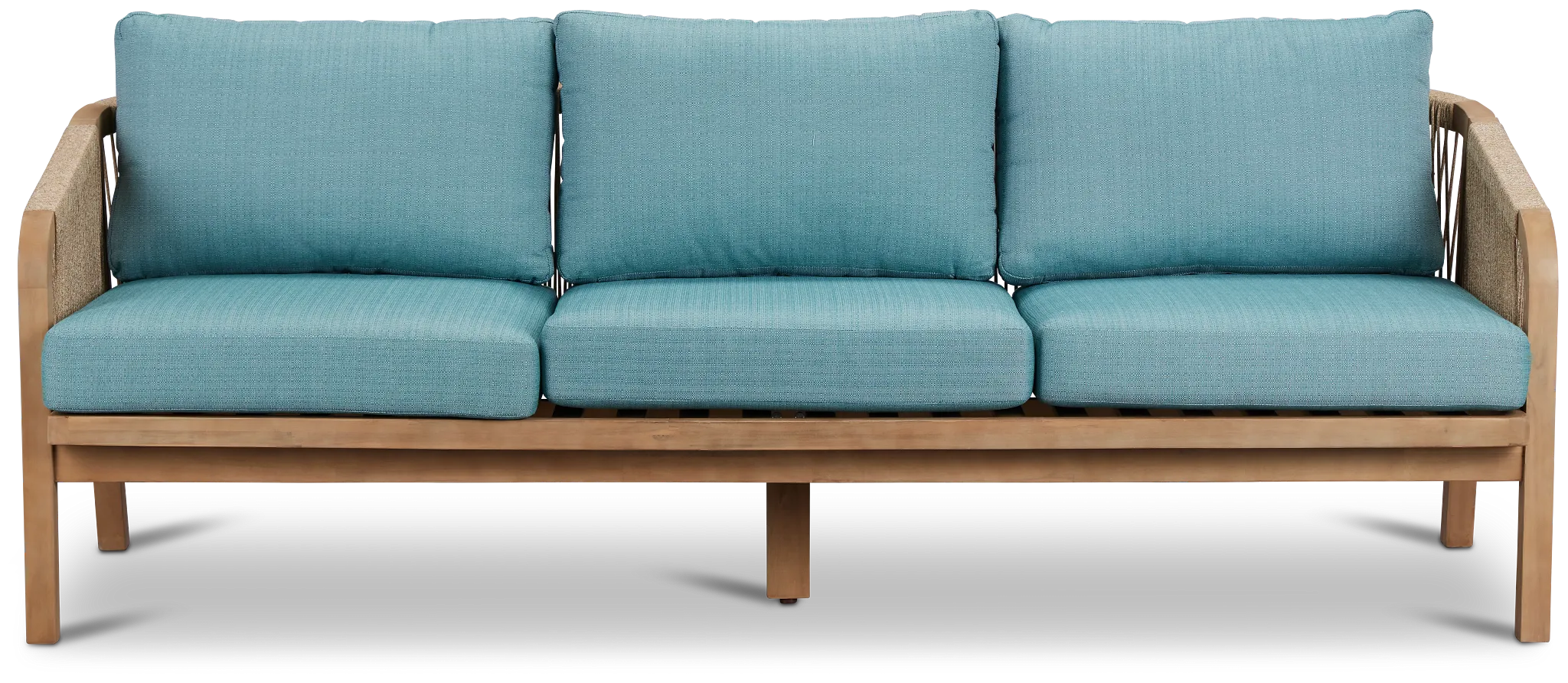 Laguna Light Tone Sofa With Teal Cushions
