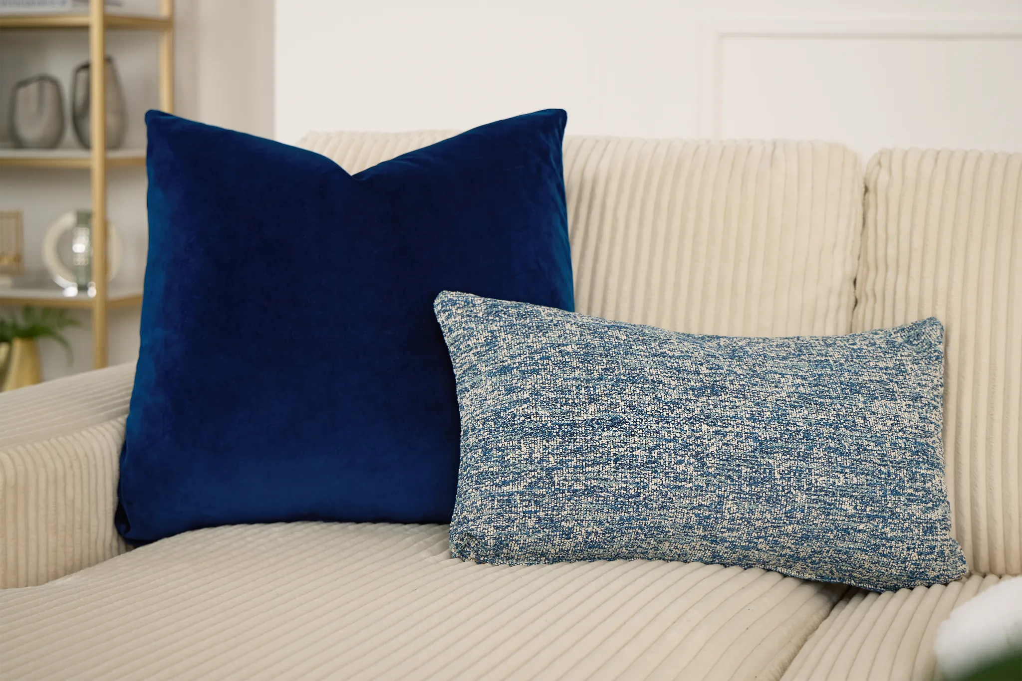 Baxter Dark Blue Lumbar Accent Pillow