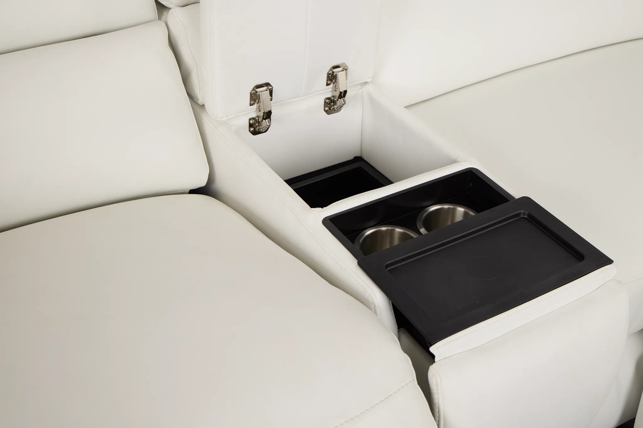 Melody White Storage Medium Right Power Reclining Chaise Sleeper Sect