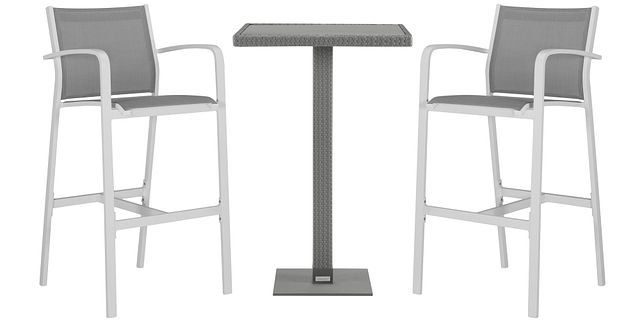 Lisbon Gray Pub Table & 2 Barstools