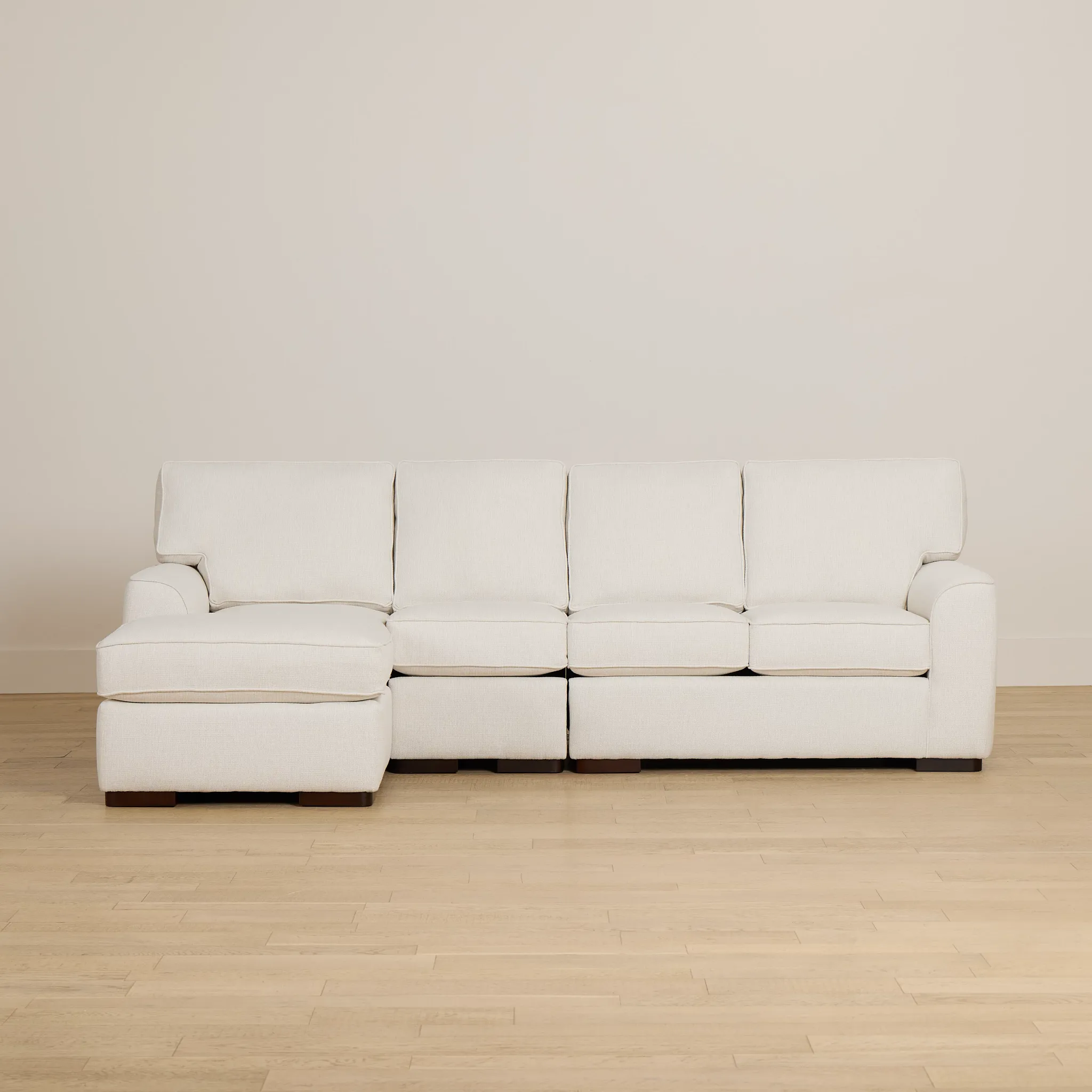 Sinclair Light Beige Fabric Small Left Chaise Sectional