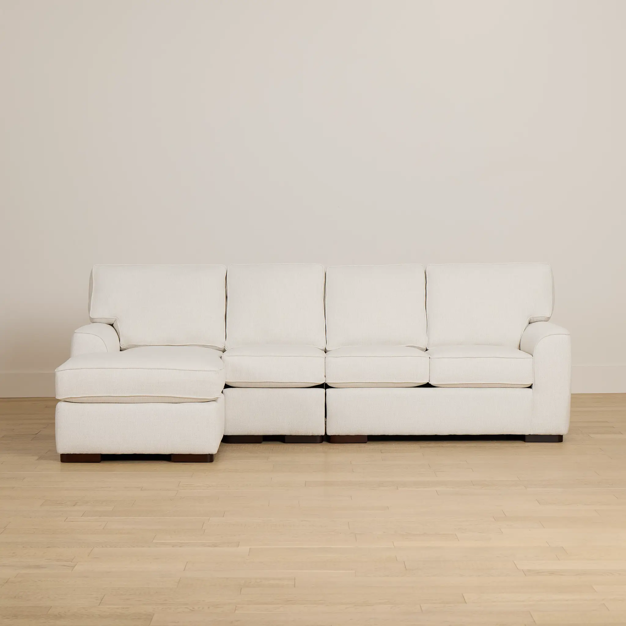 Sinclair Light Beige Fabric Small Left Chaise Sectional Sinclair Light Beige Fabric Small Left Chaise Sectional