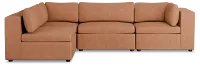 Destin Sutton Orange Fabric 4-piece Modular Sectional
