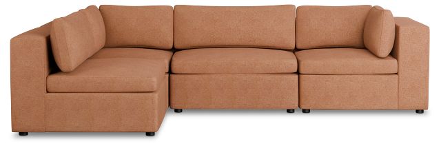 Destin Sutton Orange Fabric 4-piece Modular Sectional