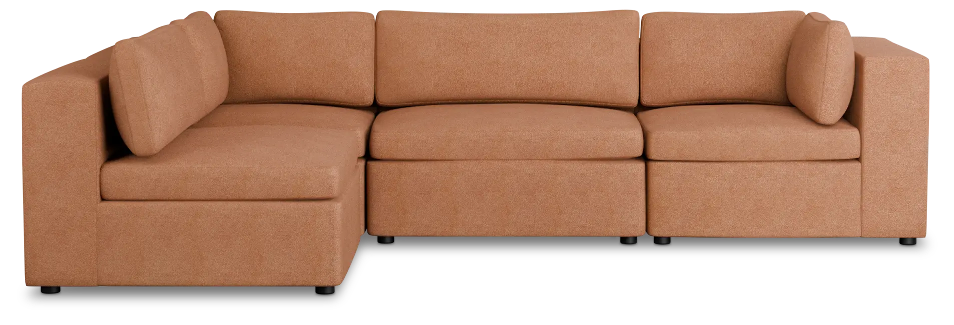 Destin Sutton Orange Fabric 4-piece Modular Sectional Destin Sutton Orange Fabric 4-piece Modular Sectional