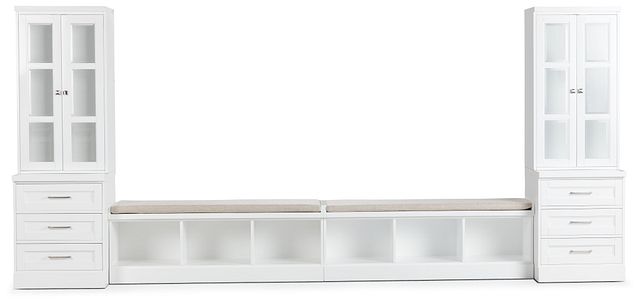 Newport White 164" Drawer Entryway