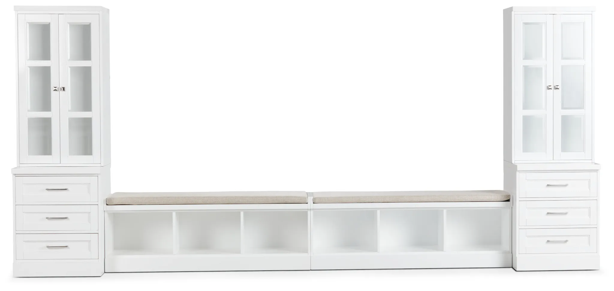 Newport White 164" Drawer Entryway