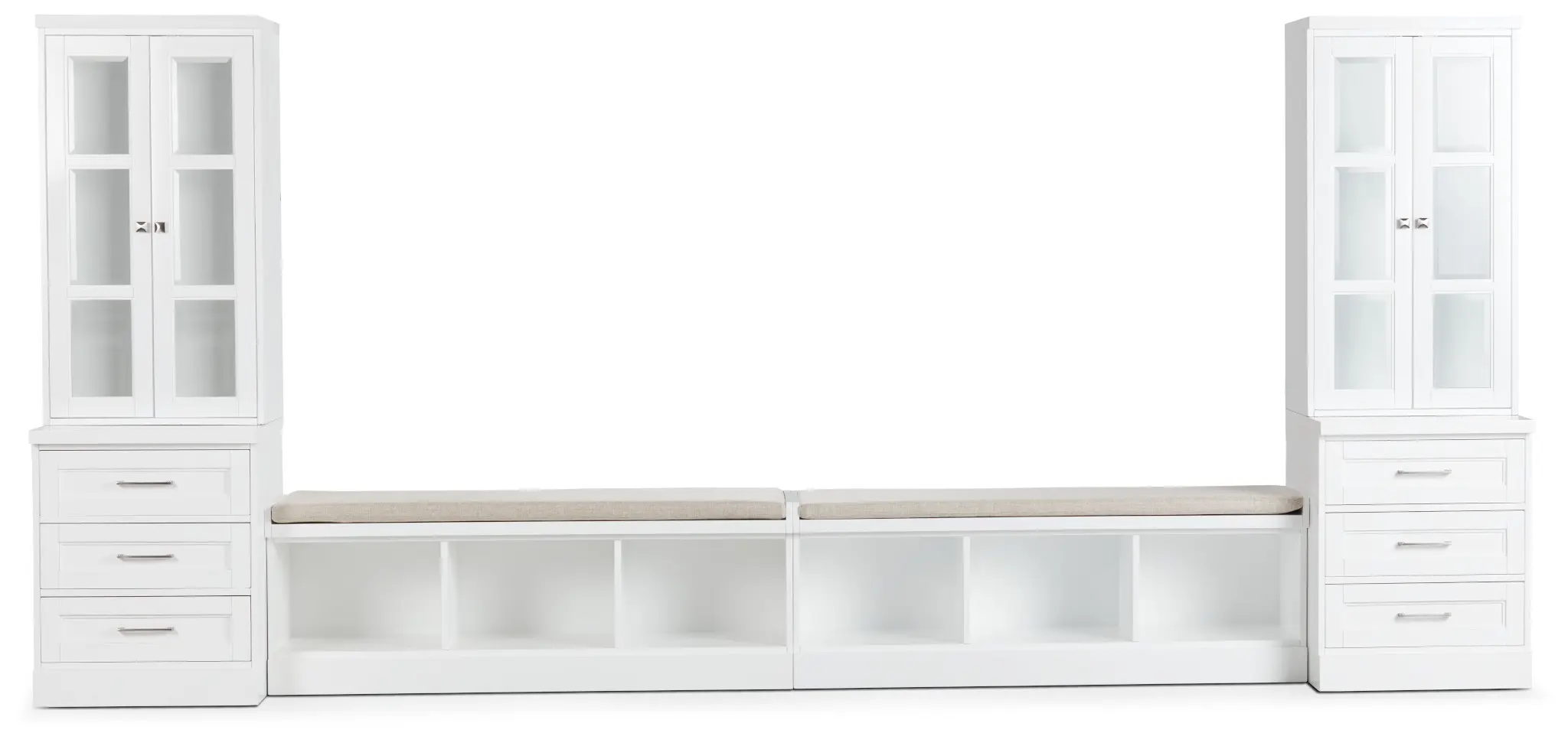 Newport White 164" Drawer Entryway Newport White 164" Drawer Entryway