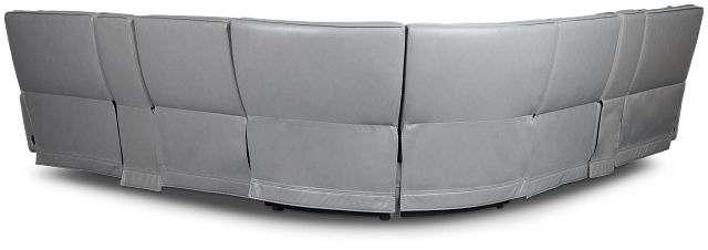 Miles Light Gray Lthr/vinyl Large Dual Power Reclining Two-arm Sectional