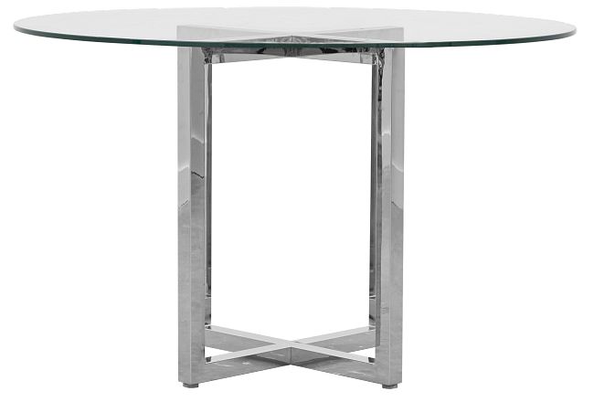 Amalfi Glass Round High Dining Table
