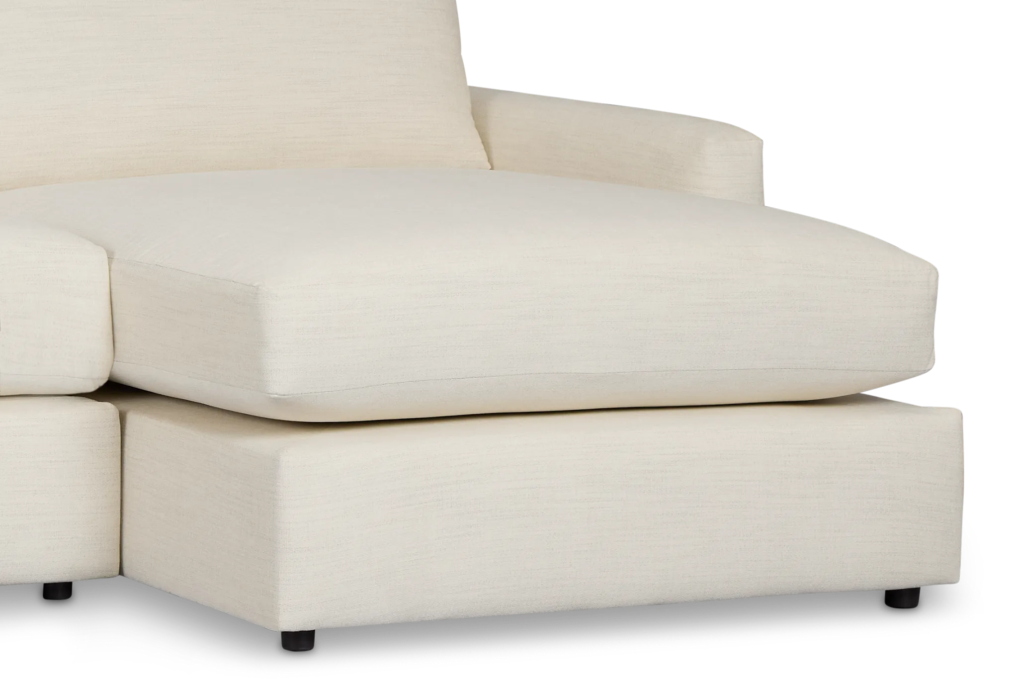 Noah Ivory Fabric Small Right Chaise Sectional