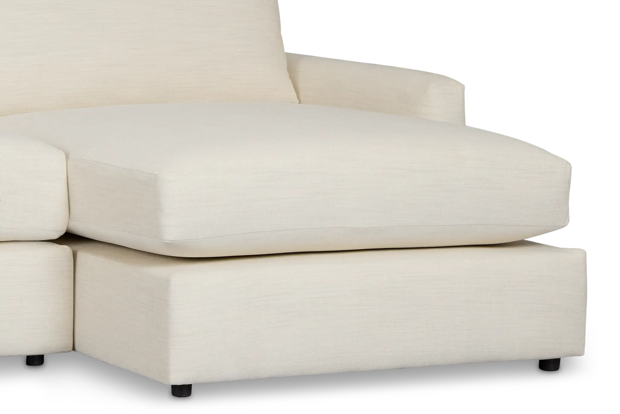 Noah Ivory Fabric Small Right Chaise Sectional Noah Ivory Fabric Small Right Chaise Sectional