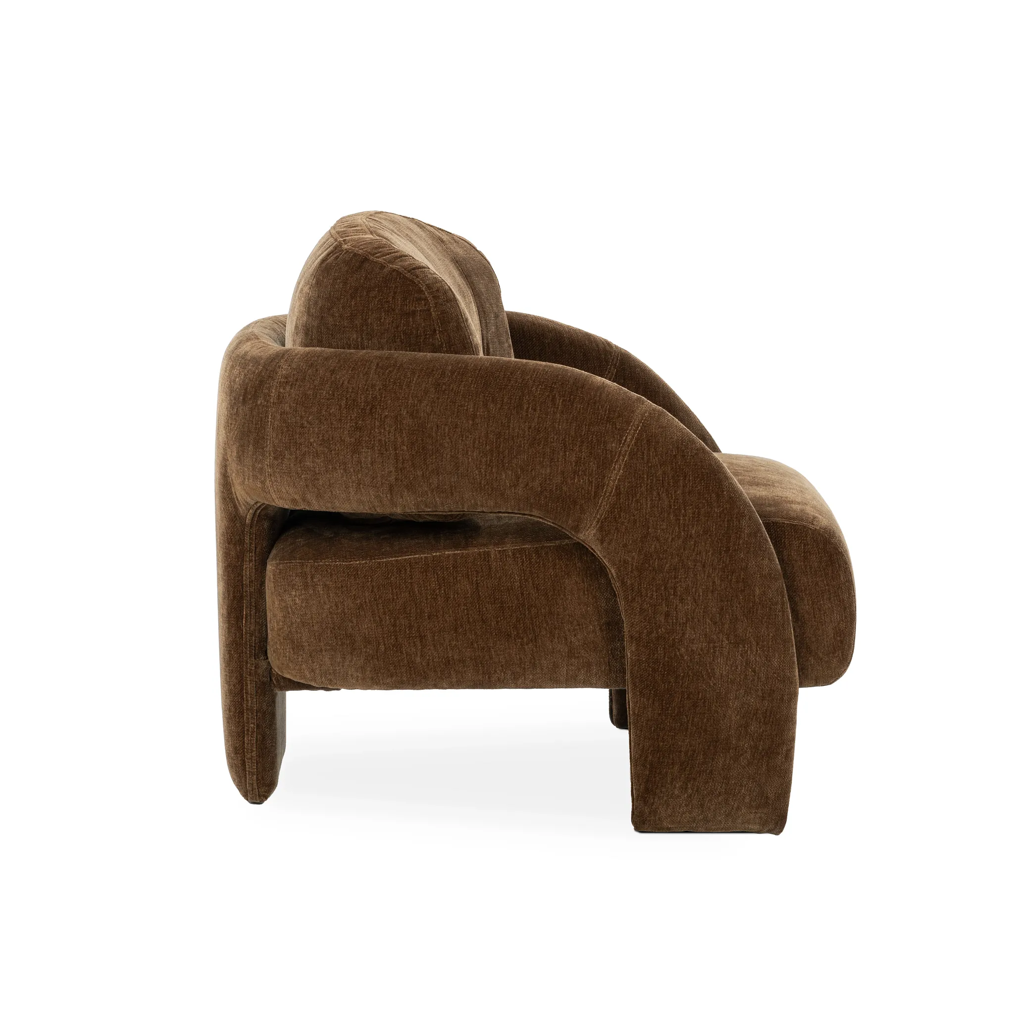 Indo Brown Fabric Accent Chair