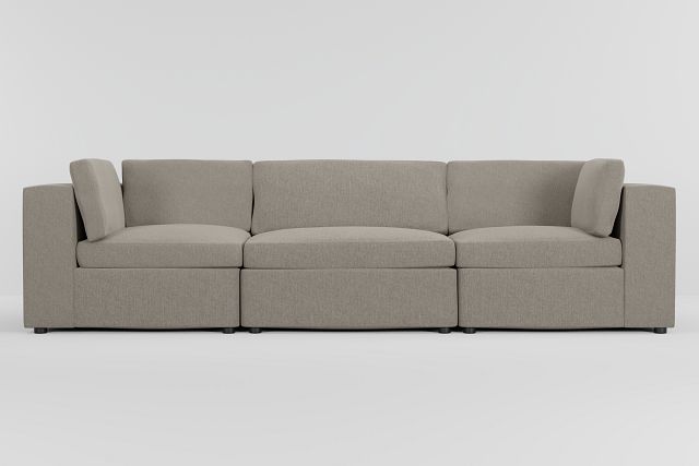 Destin Elevation Khaki Fabric 3-piece Modular Sofa
