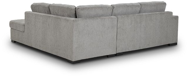 Blakely Gray Fabric Small Right Bumper Sleeper Sectional
