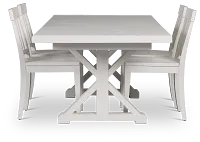 Nantucket White Pine Rectangular Table & 4 Wood Chairs