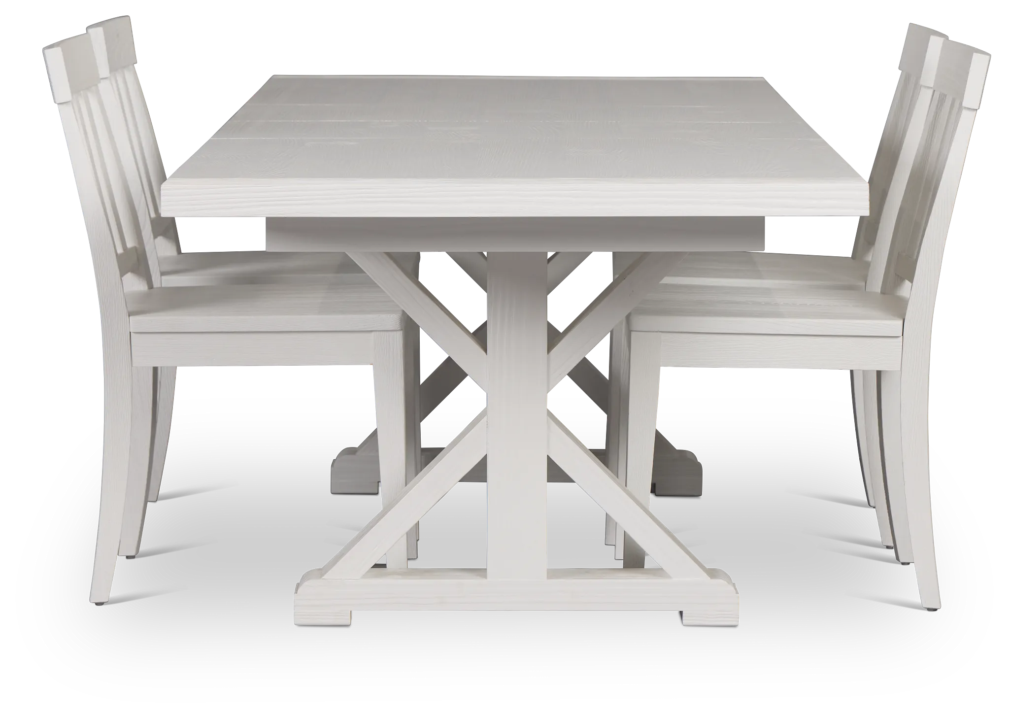 Nantucket White Pine Rectangular Table & 4 Wood Chairs