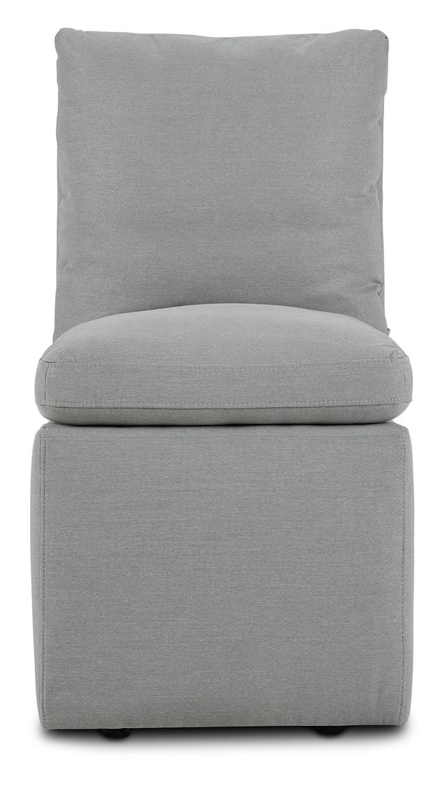 Auden Light Gray Castored Upholstered Side Chair (4)