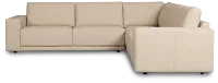 Kellan Ivory Leather Small Two-arm Sectional