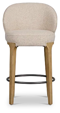 Libby Light Beige Fabric 24" Upholstered Barstool