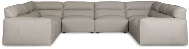 Blanca Gray Leather 8-piece Modular Sectional
