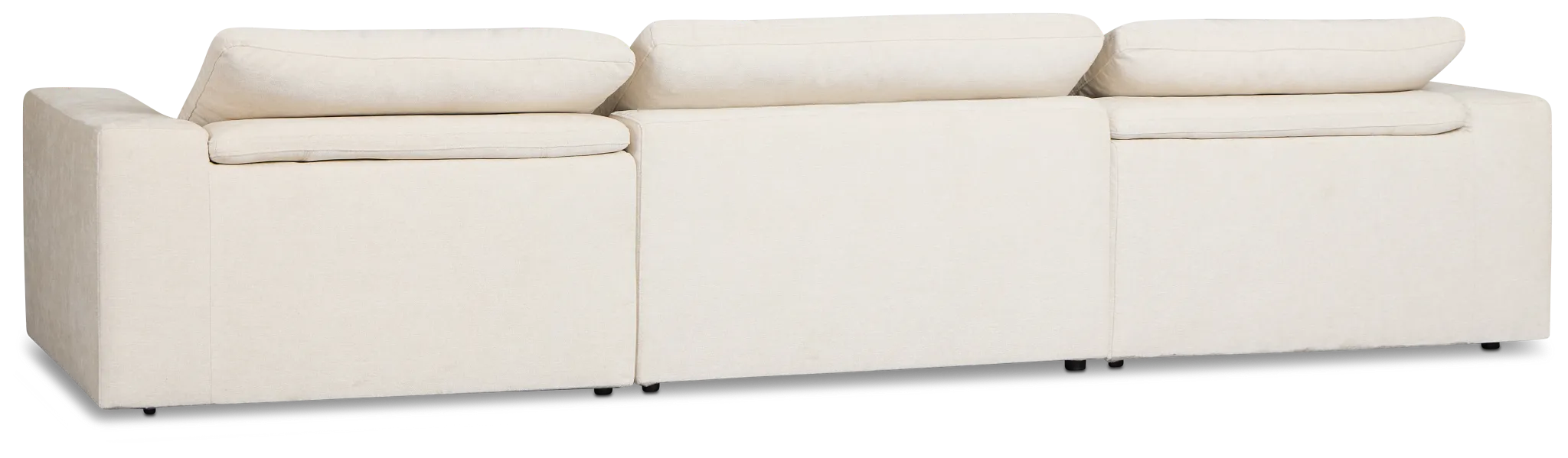 Drift Light Beige Fabric 3-piece Modular Power Sofa