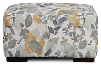 Wellstone Gray Fabric Cocktail Ottoman