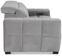 Gemma Light Gray Velvet Power Chaise Sofa