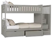 Charleston Gray Step Storage Bunk Bed