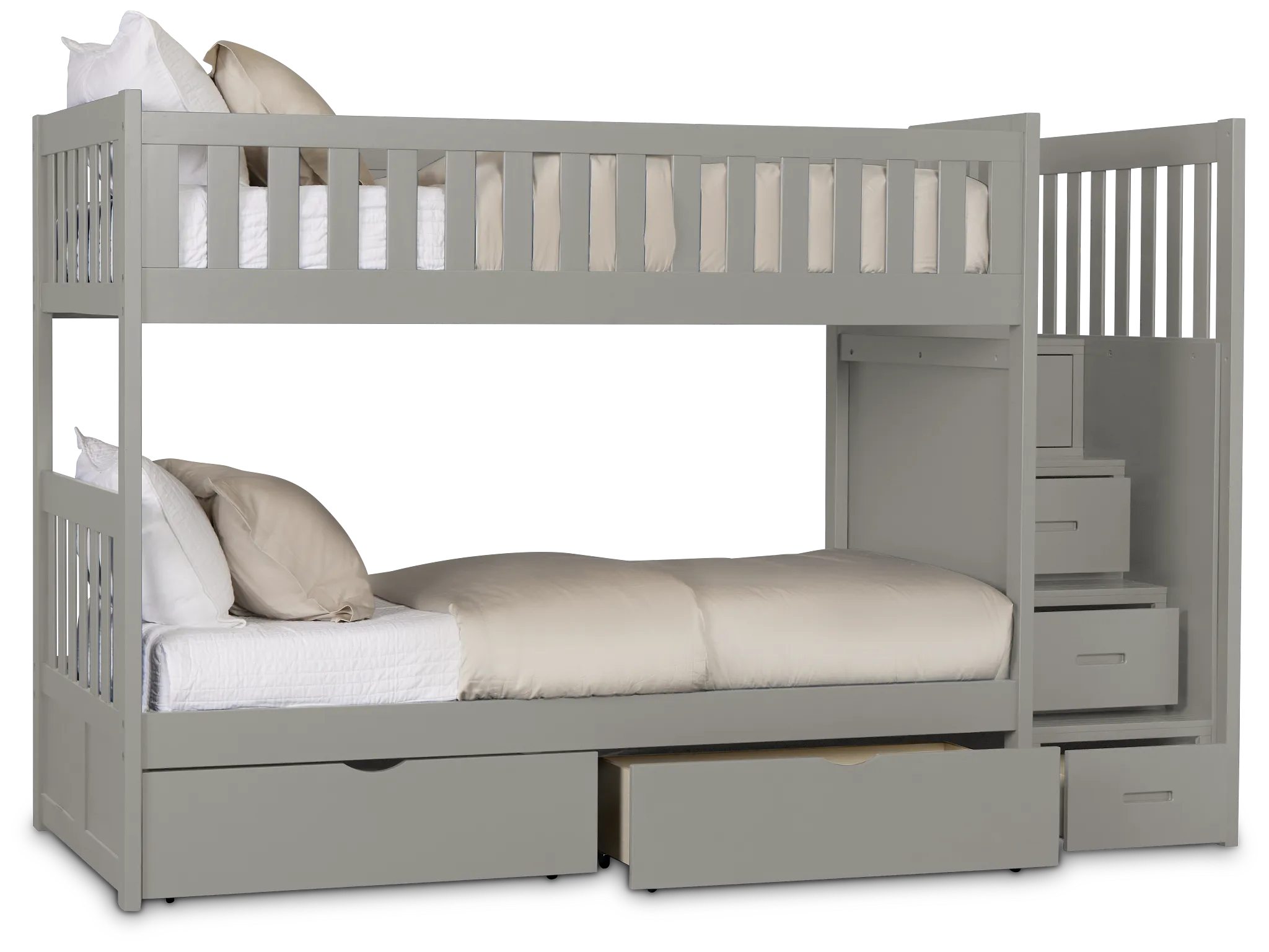 Charleston Gray Step Storage Bunk Bed