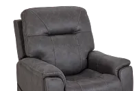 Akron Dark Gray Micro Power Lift Recliner With Power Lumbar