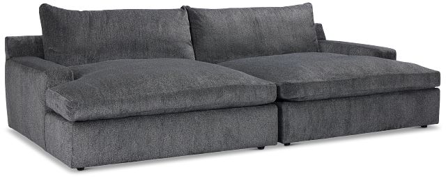 Stella Dark Gray Fabric Double Chaise Sectional