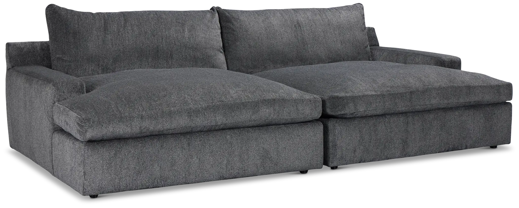 Stella Dark Gray Fabric Double Chaise Sectional Stella Dark Gray Fabric Double Chaise Sectional