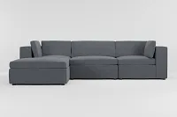 Destin Elevation Gray Fabric 4-piece Bumper Sectional