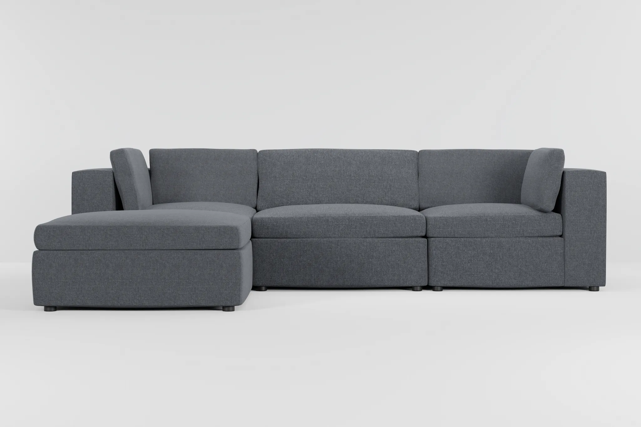 Destin Elevation Gray Fabric 4-piece Bumper Sectional