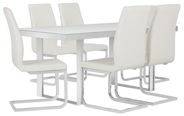 Harley White Glass Table & 4 Upholstered Chairs (0)