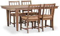 Provo Mid Tone Rect Table & 4 Woven Chairs