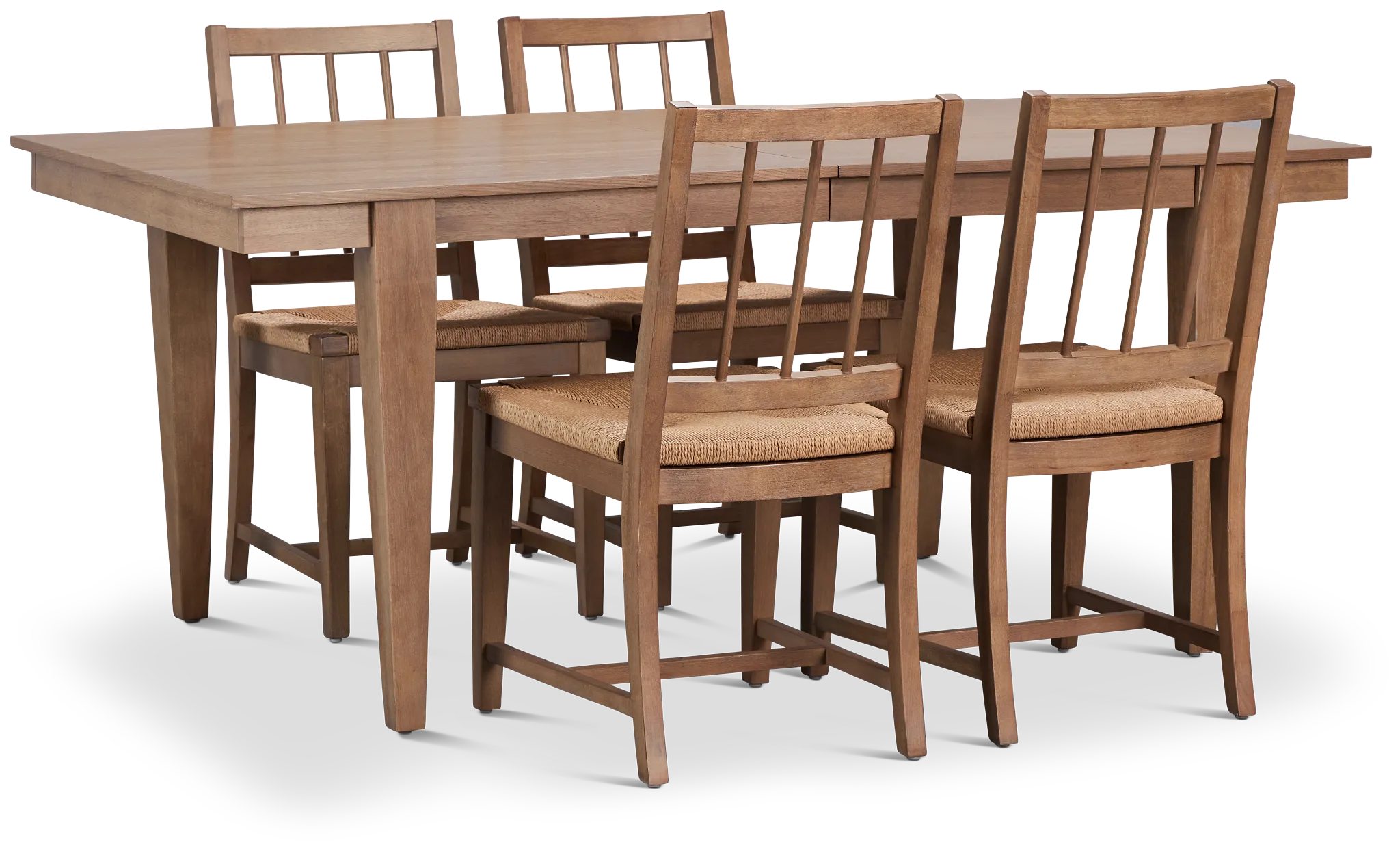Provo Mid Tone Rect Table & 4 Woven Chairs
