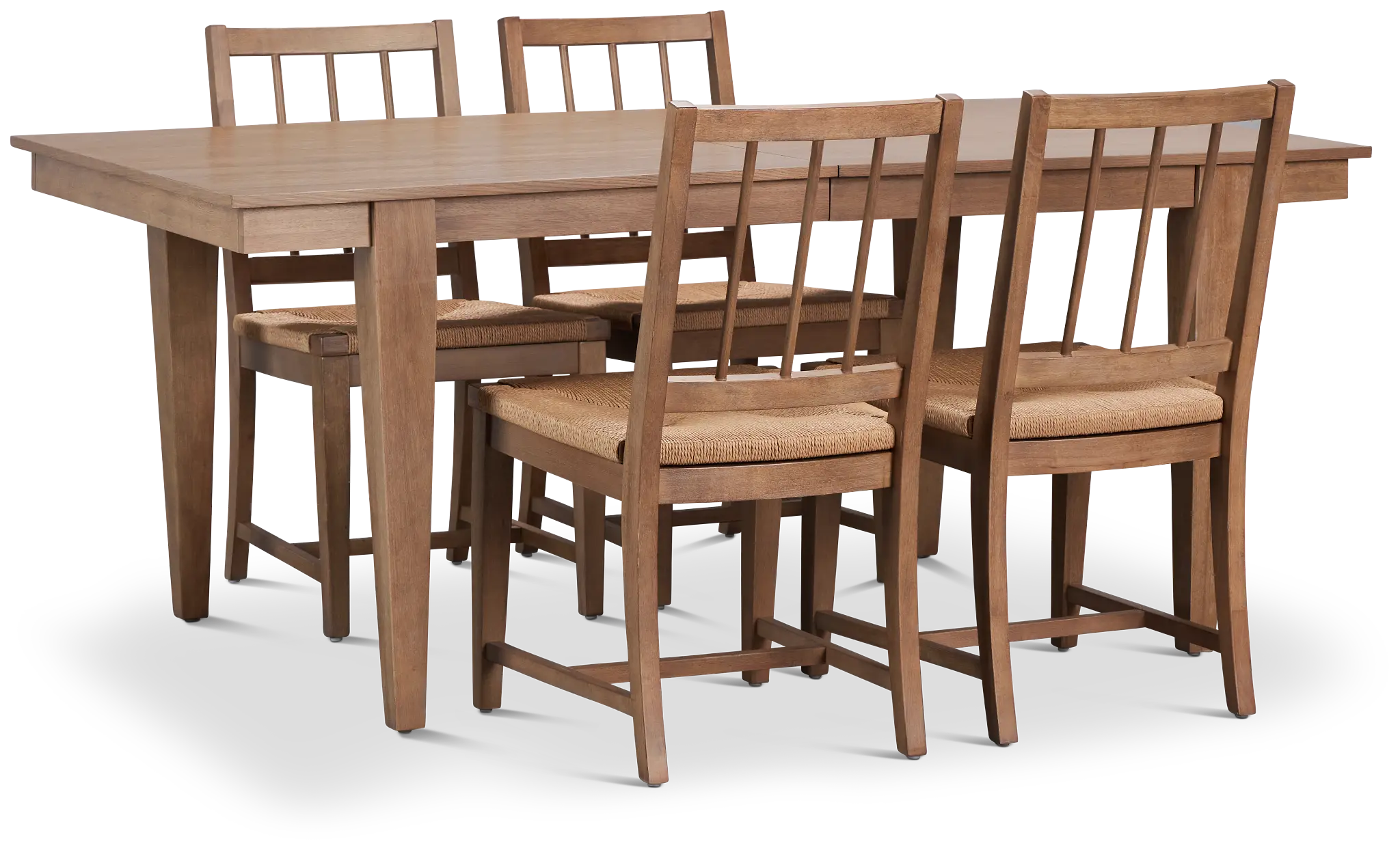 Provo Mid Tone Rect Table & 4 Woven Chairs Provo Mid Tone Rect Table & 4 Woven Chairs