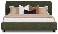 Williamsburg Green Upholstered Platform Bed