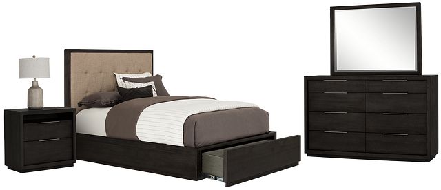 Madden Dark Tone Platform Storage Bedroom