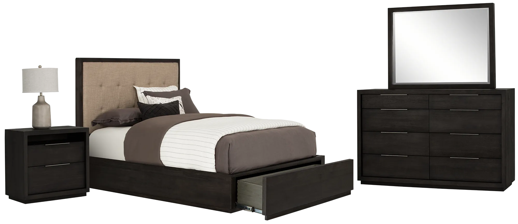 Madden Dark Tone Platform Storage Bedroom