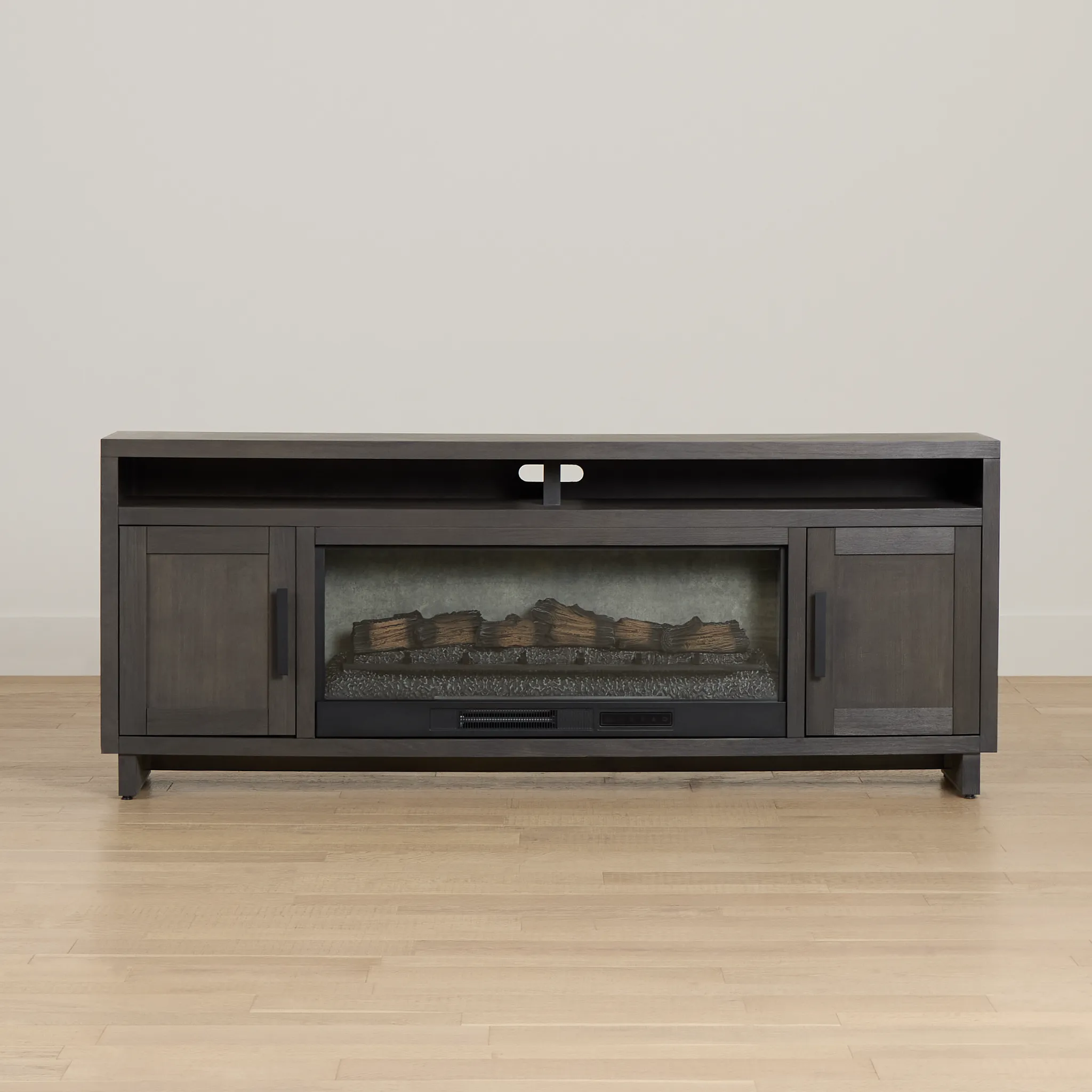 Richmond Gray 80" Tv Stand With Fireplace Insert