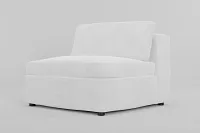 Destin Peyton White Fabric Armless Chair