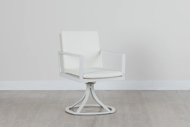 Linear White Swivel Chair